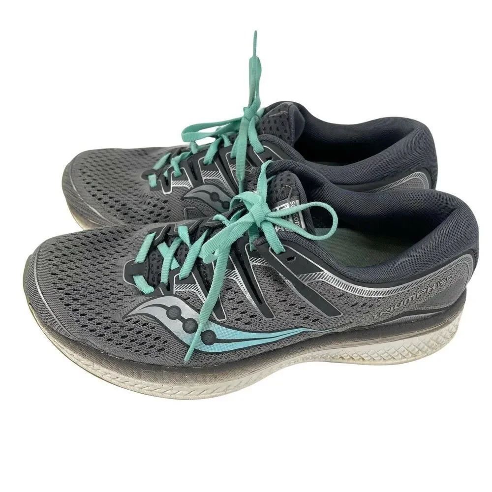 Saucony Triumph ISO Series Sneakers Running Shoes Gray Teal Womens Size 11.5